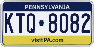 PA license plate KTQ8082