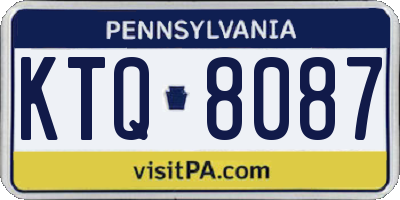 PA license plate KTQ8087