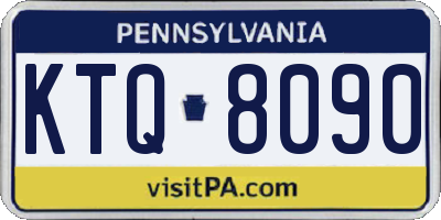 PA license plate KTQ8090