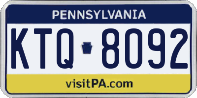 PA license plate KTQ8092