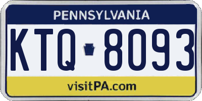 PA license plate KTQ8093