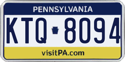 PA license plate KTQ8094