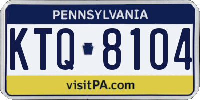 PA license plate KTQ8104