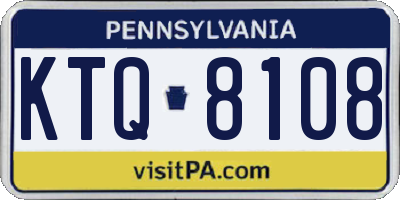 PA license plate KTQ8108
