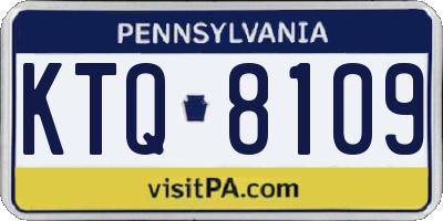 PA license plate KTQ8109