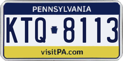 PA license plate KTQ8113