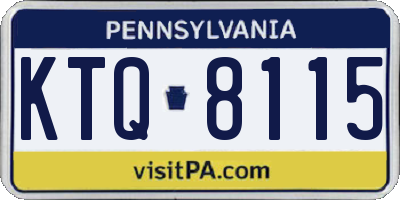 PA license plate KTQ8115