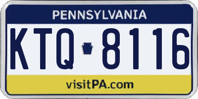 PA license plate KTQ8116