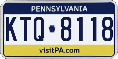 PA license plate KTQ8118