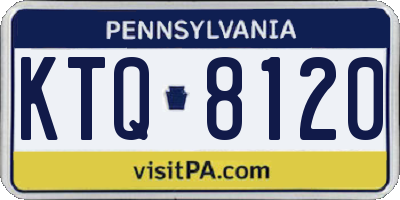 PA license plate KTQ8120