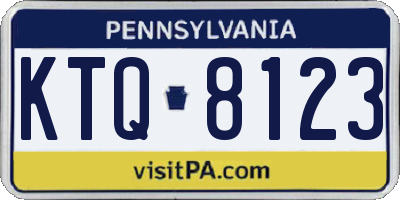 PA license plate KTQ8123