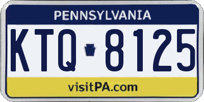 PA license plate KTQ8125