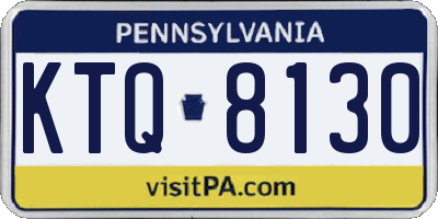 PA license plate KTQ8130
