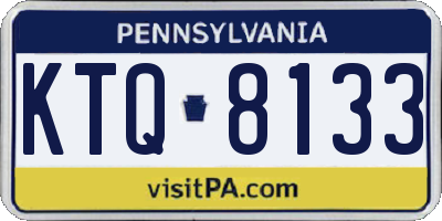 PA license plate KTQ8133