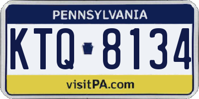 PA license plate KTQ8134