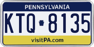 PA license plate KTQ8135