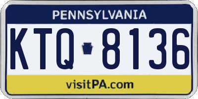 PA license plate KTQ8136