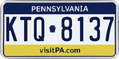 PA license plate KTQ8137