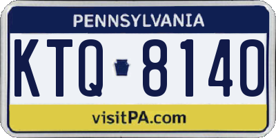 PA license plate KTQ8140