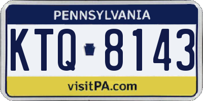 PA license plate KTQ8143
