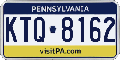 PA license plate KTQ8162