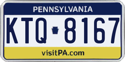 PA license plate KTQ8167