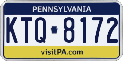 PA license plate KTQ8172