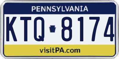 PA license plate KTQ8174