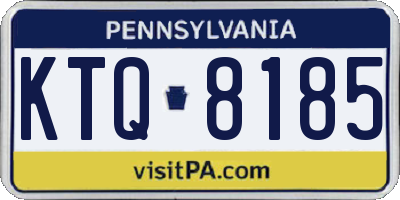 PA license plate KTQ8185