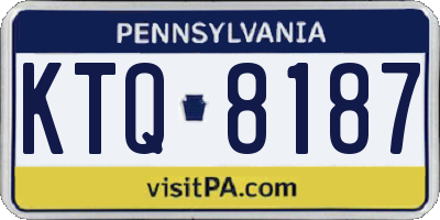PA license plate KTQ8187