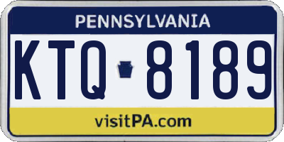 PA license plate KTQ8189