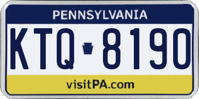 PA license plate KTQ8190