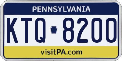 PA license plate KTQ8200