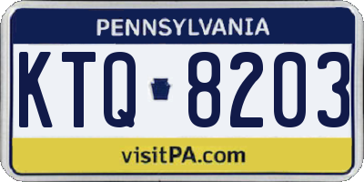 PA license plate KTQ8203