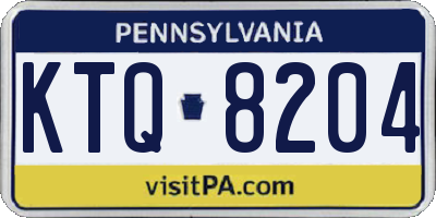 PA license plate KTQ8204