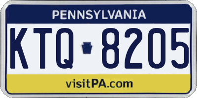 PA license plate KTQ8205