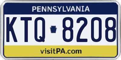PA license plate KTQ8208