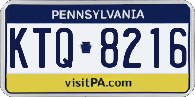PA license plate KTQ8216