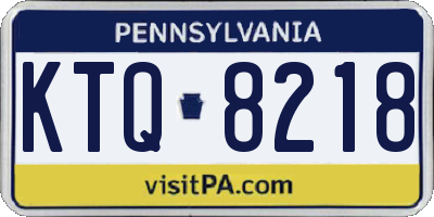 PA license plate KTQ8218