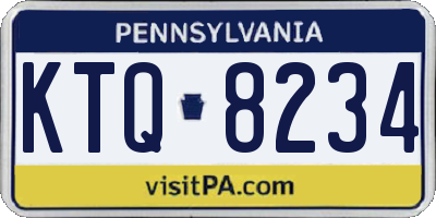PA license plate KTQ8234