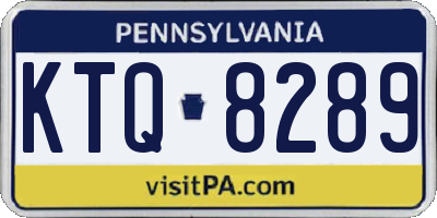 PA license plate KTQ8289