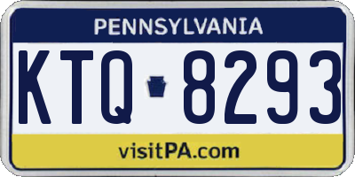 PA license plate KTQ8293