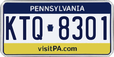 PA license plate KTQ8301