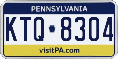 PA license plate KTQ8304