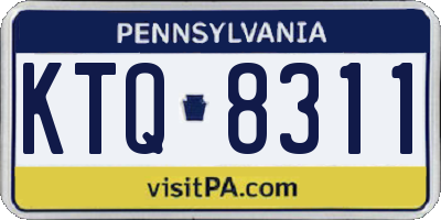 PA license plate KTQ8311