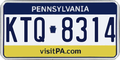 PA license plate KTQ8314