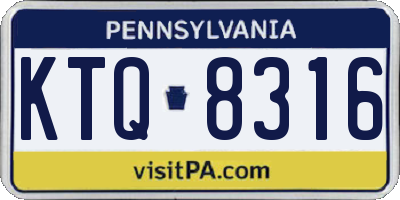 PA license plate KTQ8316