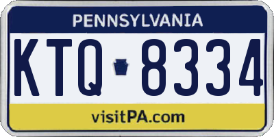 PA license plate KTQ8334