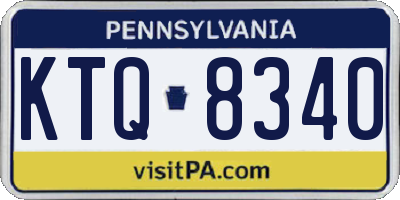 PA license plate KTQ8340