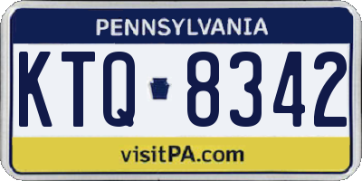 PA license plate KTQ8342